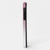 Roze glitter, naam en monogram, Girly Case-Mate iPhone Case (Achterkant/links)