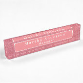Roze glitter naambordje