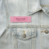 Roze glitter naamplaatje (In situ)