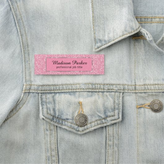 Roze glitter naamplaatje (In situ)