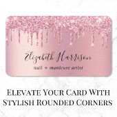 Roze Glitter Nail Manicure Visitekaartje