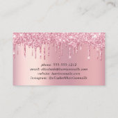 Roze Glitter Nail Manicure Visitekaartje (Achterkant)