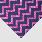 Roze glitter & Navy Blue Chevron Zigzag Pattern Tissuepapier (Detail)