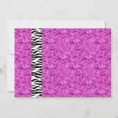 Roze glitter nodigt uit met Zebra Print Bow Kaart (Achterkant)