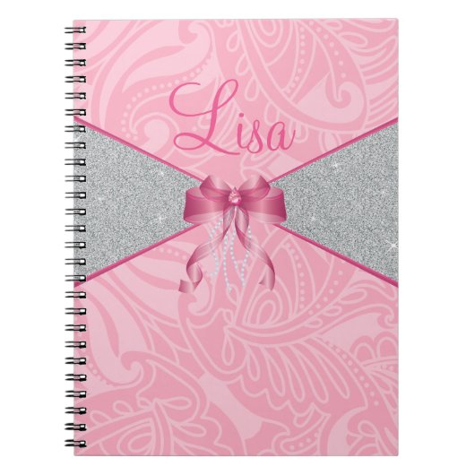 Roze glitter notitieboek (Voorkant)