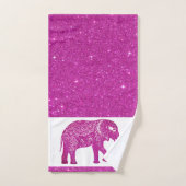 Roze glitter olifant badhanddoek set bad handdoek (Handdoek)