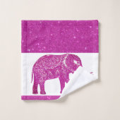Roze glitter olifant badhanddoek set bad handdoek (Wasdoekje)