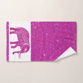 Roze glitter olifant badhanddoek set bad handdoek (Handdoek)