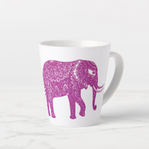 Roze glitter olifant latte mok