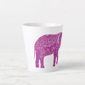 Roze glitter olifant latte mok (Voorkant)