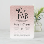 Roze Glitter Ombre 40 Fabulous 40th Birthday Kaart (Staand voorkant)