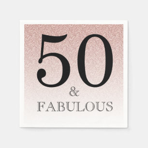 Roze Glitter Ombre 50 en Fabulous 50ste Verjaardag Servet