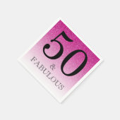 Roze Glitter Ombre 50 en Fabulous 50ste Verjaardag Servet (Hoek)