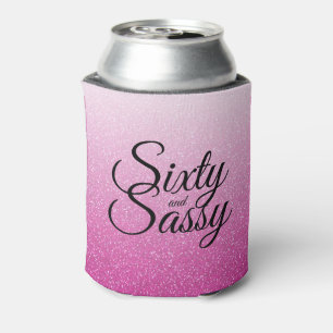 Roze Glitter Ombre 60 en Sassy 60e Verjaardag Blikjeskoeler