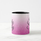 Roze Glitter Ombre 60 en Sassy 60th Birthday Mok (Midden)