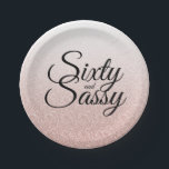 Roze Glitter Ombre 60 en Sassy 60th Birthday Papieren Bordje<br><div class="desc">Deze 60ste verjaardagspapieren borden zijn perfect voor het maken van een geweldige viering van de 60ste verjaardag op een roze glitter ombre achtergrond. De woorden zestig en sassy worden geplaatst gebruikend elegant modern manuscript. Neem contact met ons op via onze winkel als je hulp of overeenkomende producten nodig hebt. Wij...</div>