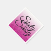 Roze Glitter Ombre 60 en Sassy 60th Birthday Servet (Hoek)