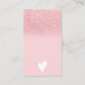 Roze glitter ombre blush order bedankt visitekaartje (Achterkant)