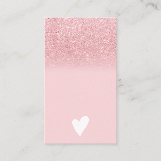 Roze glitter ombre blush order bedankt visitekaartje (Achterkant)