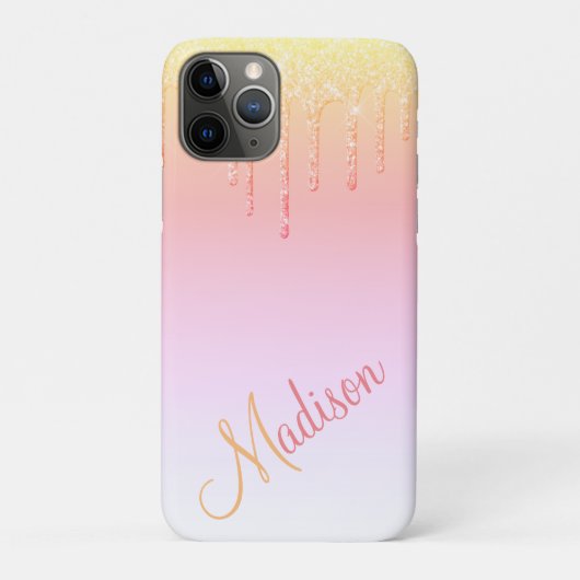 Roze Glitter Ombré Glam Sparkles Case-Mate iPhone Case (Achterkant)