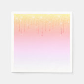 Roze Glitter Ombré Glam Sparkles  Party Servet (Voorkant)