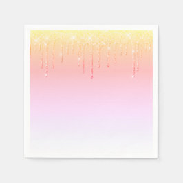 Roze Glitter Ombré Glam Sparkles  Party Servet