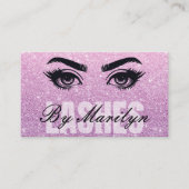 Roze Glitter Ombre Lash Tech QR-code scanbaar Visitekaartje (Voorkant)