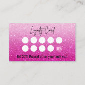 Roze Glitter Ombre Lash Technician Klantenkaartje (Voorkant)