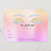 Roze Glitter Ombre Make-up Schoonheidscertificaat  (Voorkant / Achterkant)
