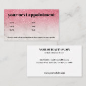 Roze Glitter Ombre marmer Chic Bold Beauty Visitekaartje (Voorkant / Achterkant)
