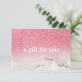 Roze Glitter Ombre Marmer Salon Make-up Boutique (Staand voorkant)