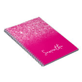 Roze Glitter Ombre Naam Notitieboek (Rechterzijde)