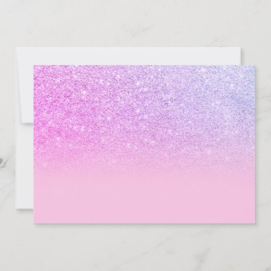 Roze glitter ombre paarse foto Sweet 16 Kaart (Achterkant)
