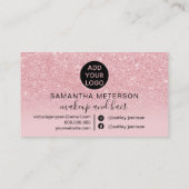 roze glitter ombre sparkles girale make - up klantenkaartje (Achterkant)