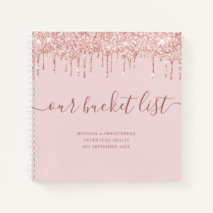 Roze Glitter Onze Bucket List Couple's Notitieboek