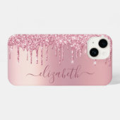 Roze Glitter op maat iPhone Hoesje (Achterkant horizontaal)