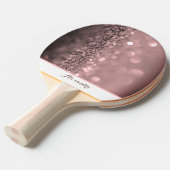 Roze Glitter op maat Tafeltennisbatje (Voorkant Gekanteld)