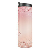 Roze Glitter Op Maat Thermosbeker (Geroteerd rechts)