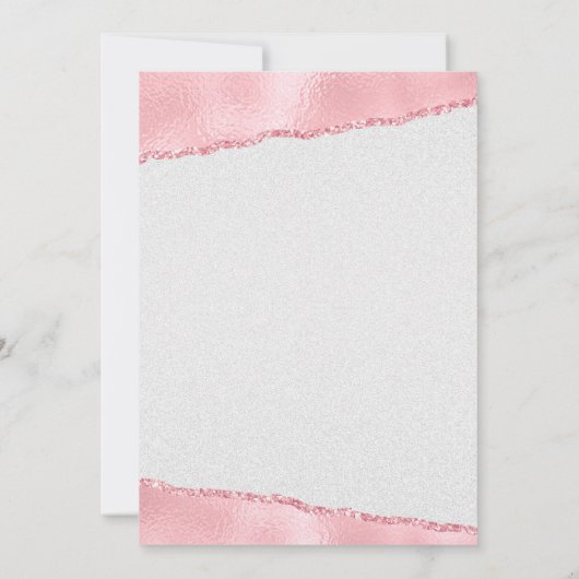 Roze Glitter op Satijn Glamoureuze VIP Party Kaart (Achterkant)
