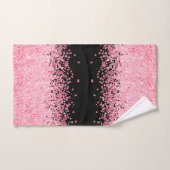 Roze glitter op zwart bad handdoek (Handdoek)