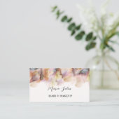 Roze glitter oranje waterverf Visitekaartje (Staand voorkant)