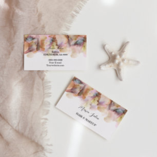 Roze glitter oranje waterverf Visitekaartje