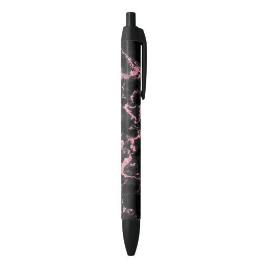 Roze Glitter Over Zwarte Achtergrond Inkt Pen (Achterkant (Verticaal))