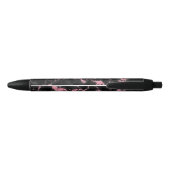 Roze Glitter Over Zwarte Achtergrond Inkt Pen (Achterkant)