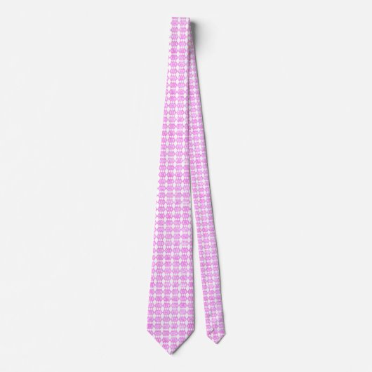 Roze Glitter Overlappende Diamant Patroon Stropdas (Voorkant)