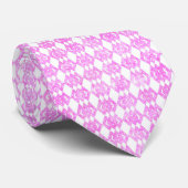 Roze Glitter Overlappende Diamant Patroon Stropdas (Opgerold)