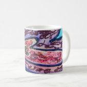 Roze Glitter Paars Harten Aangepaste koffie Mok (Voorkant rechts)
