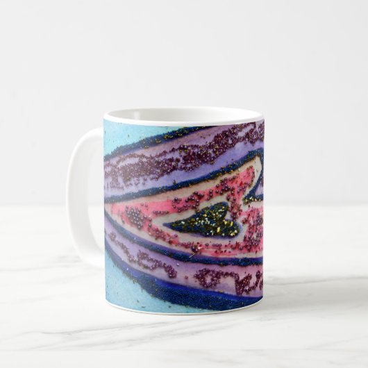 Roze Glitter Paars Harten Aangepaste koffie Mok (Voorkant links)