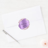 Roze Glitter Paarse Bridal Sweet16th Hartelijk dan Ronde Sticker (Envelop)