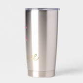 Roze Glitter Palmboom Gouden Liefde Geïsoleerde Drinkbeker (Links)